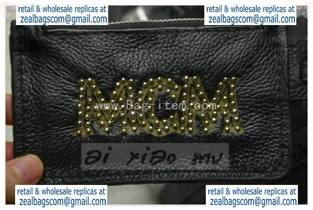 High Quality Replica MCM Stark Weekender Medium Boston Bag in Black Calfskin